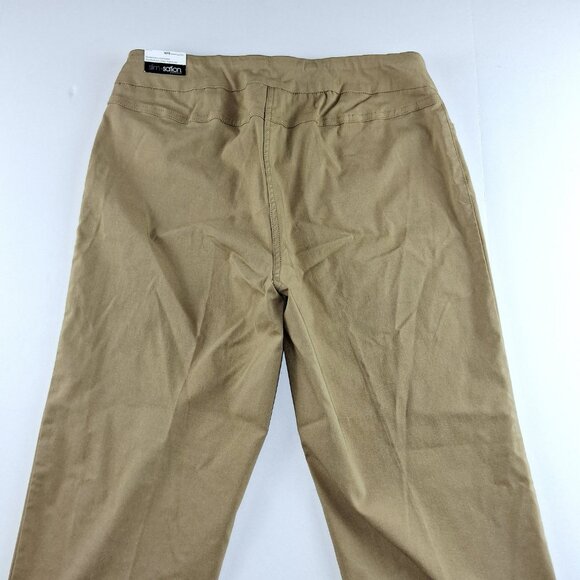 Slim-Sation Narrow Leg Pull-On Pant Women's Size 10 Petite Tan Tummy Control - Picture 4 of 7